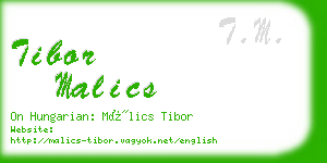 tibor malics business card